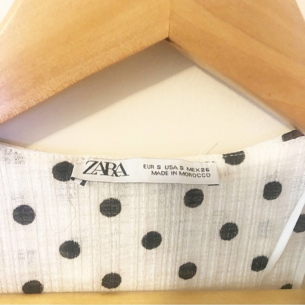 Zara Polka Dot Ruffle Tank Small - Picture 3 of 5